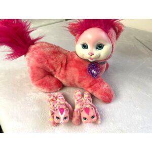 Kitty Surprise Mama w/ 2 Kittens Pink Hard Face Pregnant Mommy with babies